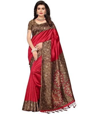 set of 2 multicolor printed saree combo with blouse - 16319766 - Standard Image - 3