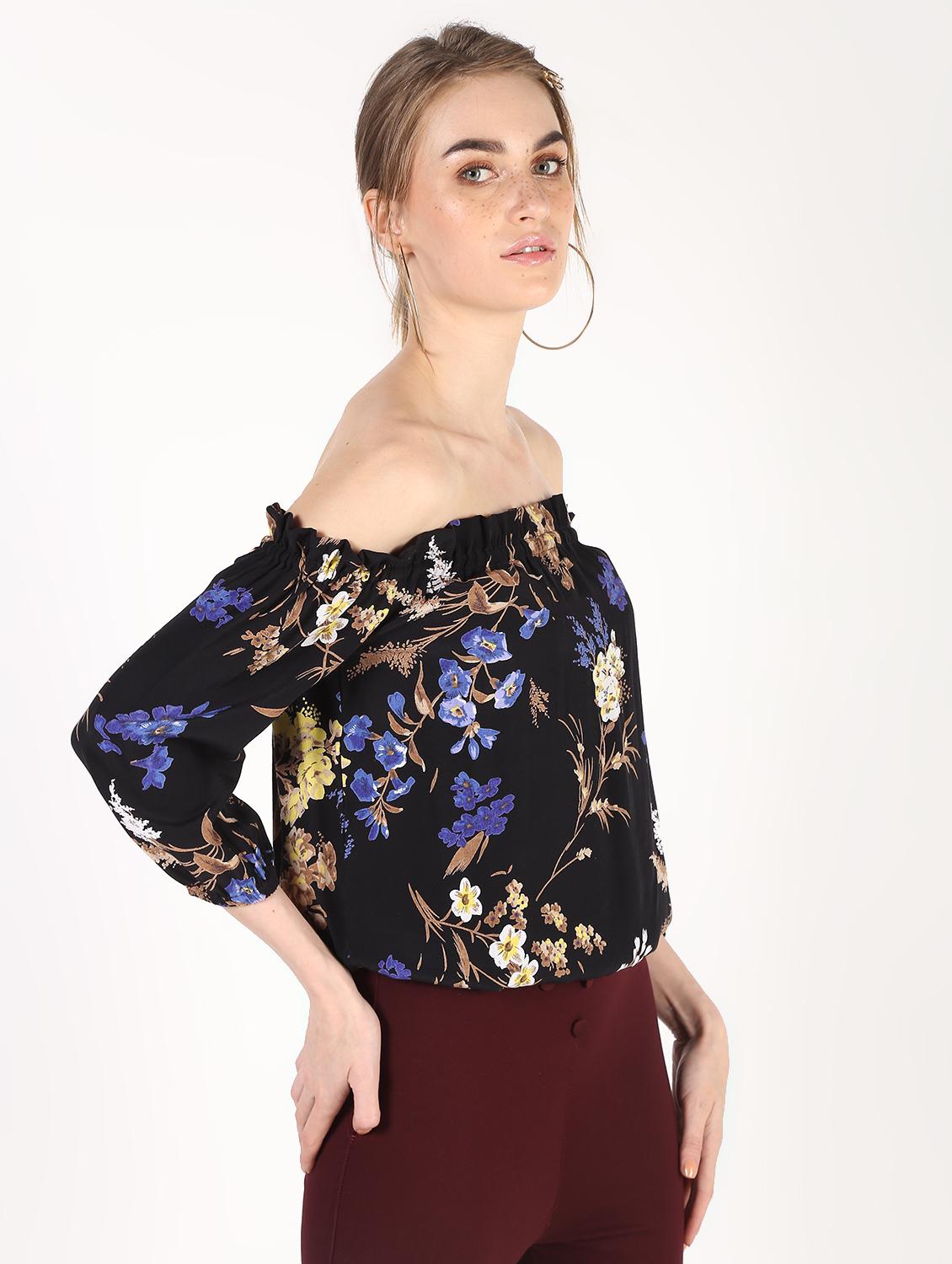 off shoulder floral top - 16320278 - Zoom Image - 3