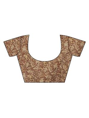 kalamkari printed saree with blouse - 16320363 - Standard Image - 3