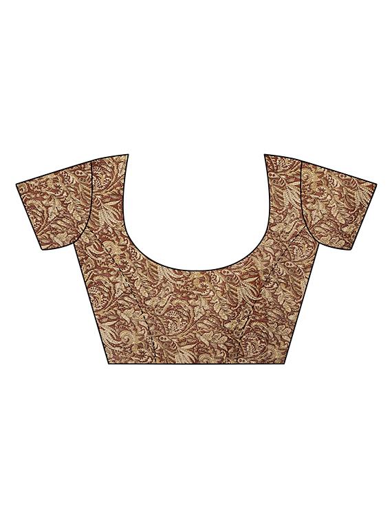 kalamkari printed saree with blouse - 16320363 - Zoom Image - 3