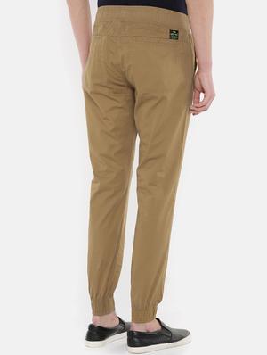 brown solid jogger - 16320936 - Standard Image - 3