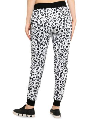 letter print high rise joggers - 16321814 - Standard Image - 3