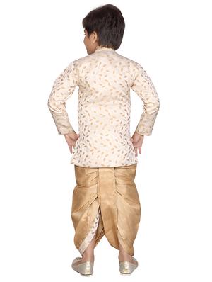 beige cotton kurta set - 16322198 - Standard Image - 3