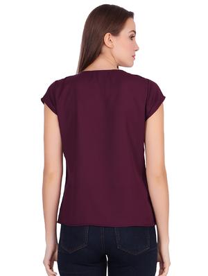 notch neck cap sleeved top - 16322779 - Standard Image - 3