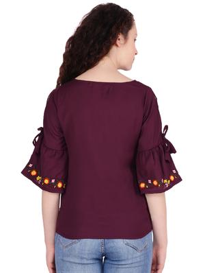 tie knot detail bell sleeved top - 16322800 - Standard Image - 3