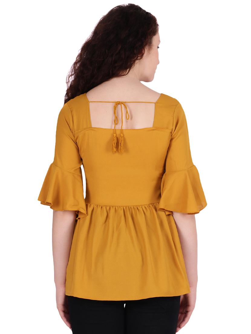 pearl embellished smocked a-line top - 16322813 - Zoom Image - 3