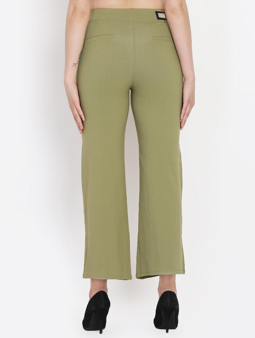 high rise flat front trousers - 16323035 - Zoom Image - 3