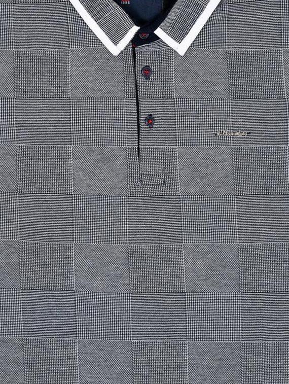 polo neck grid pattern t-shirt - 16324137 - Zoom Image - 3