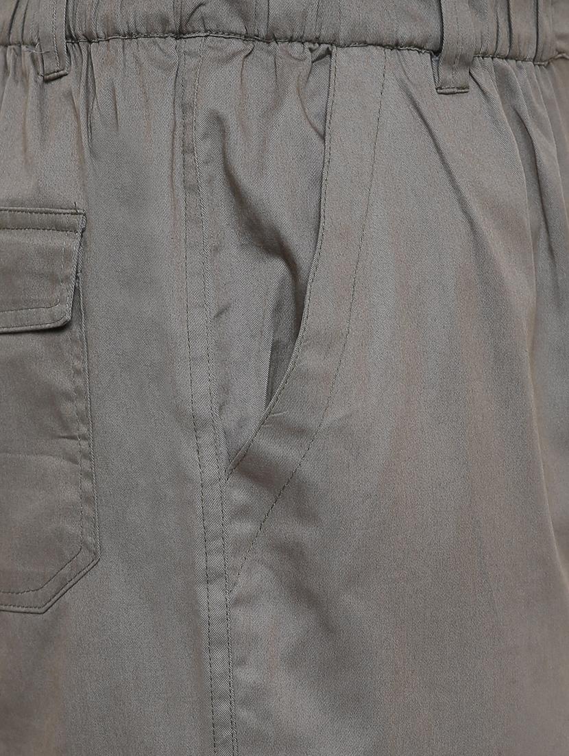 brown solid cargo trousers - 16324406 - Zoom Image - 6
