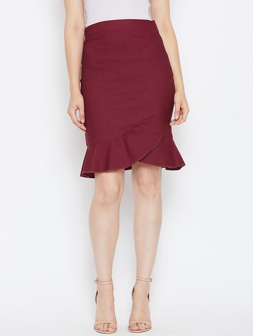 ruffle detail high rise trumpet skirt - 16324502 - Standard Image - 1