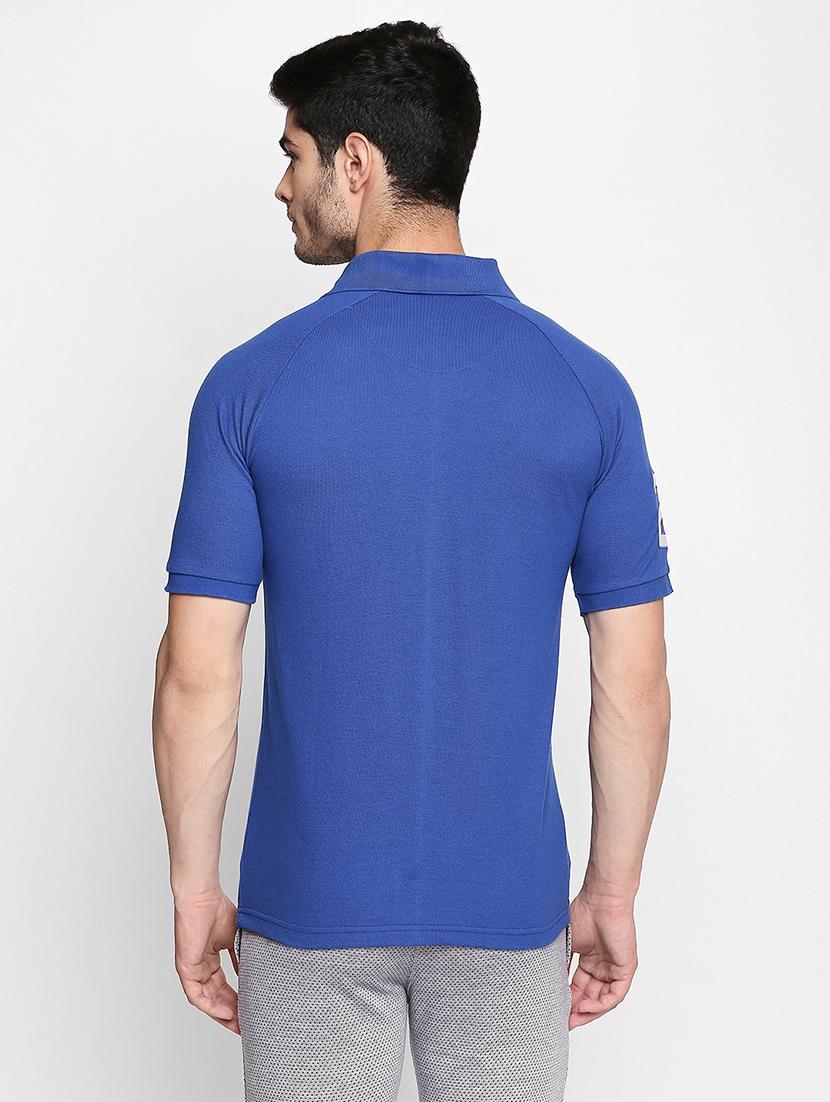 blue solid polo t-shirt - 16325102 - Zoom Image - 3