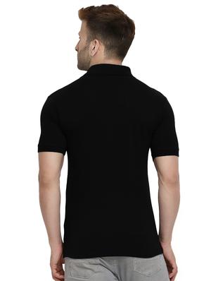 black solid polo tshirt - 16325286 - Standard Image - 3