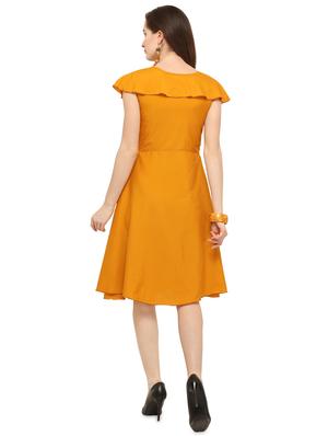 cape sleeves flared dress - 16325378 - Standard Image - 3