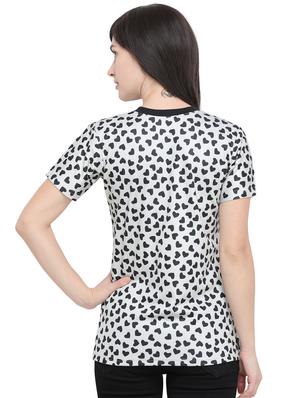 heart print round neck t-shirt - 16326160 - Standard Image - 3