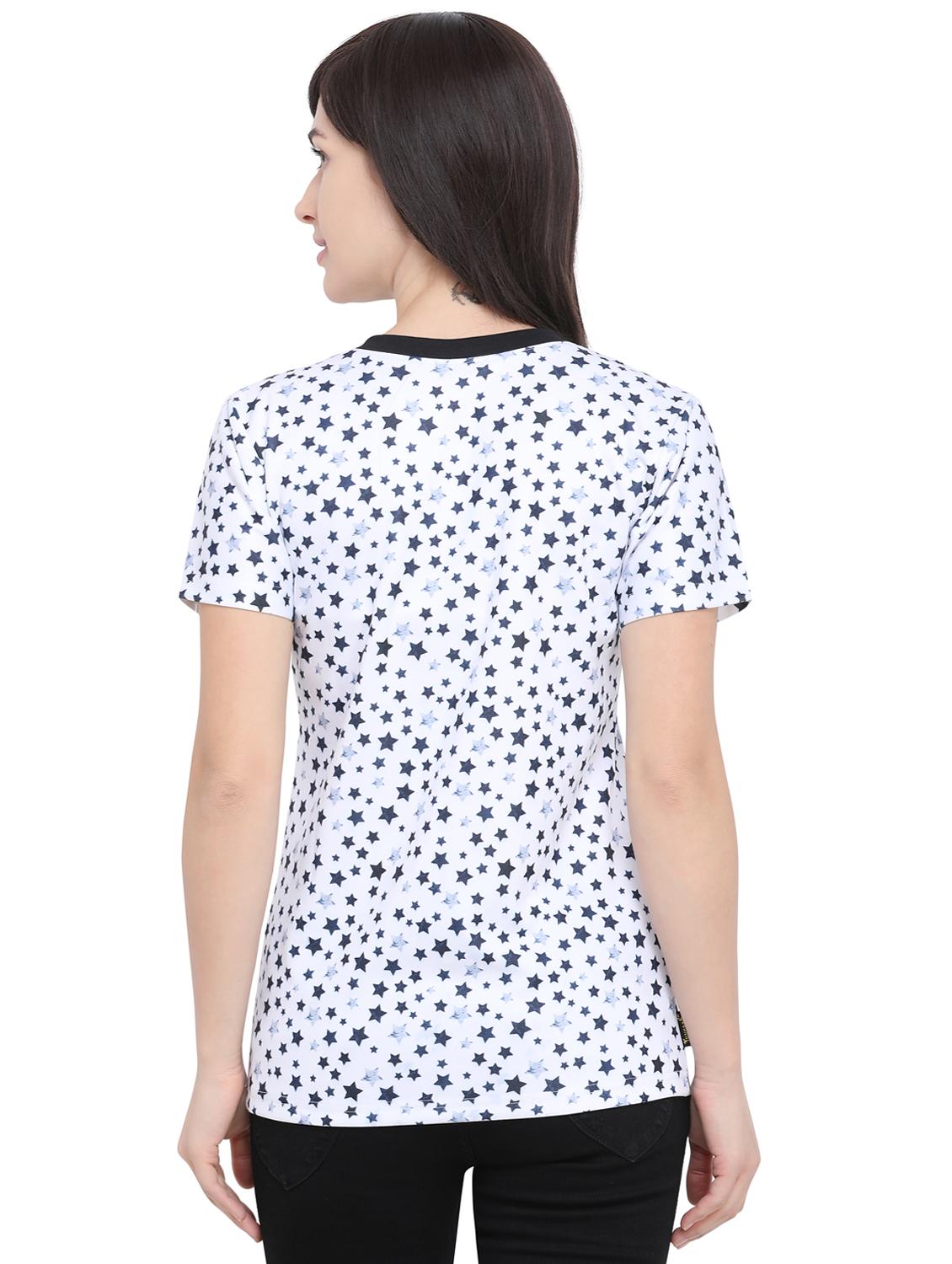 star print round neck t-shirt - 16326162 - Zoom Image - 3