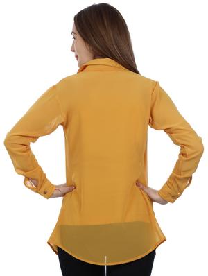 solid sheer shirt with inner - 16326189 - Standard Image - 3