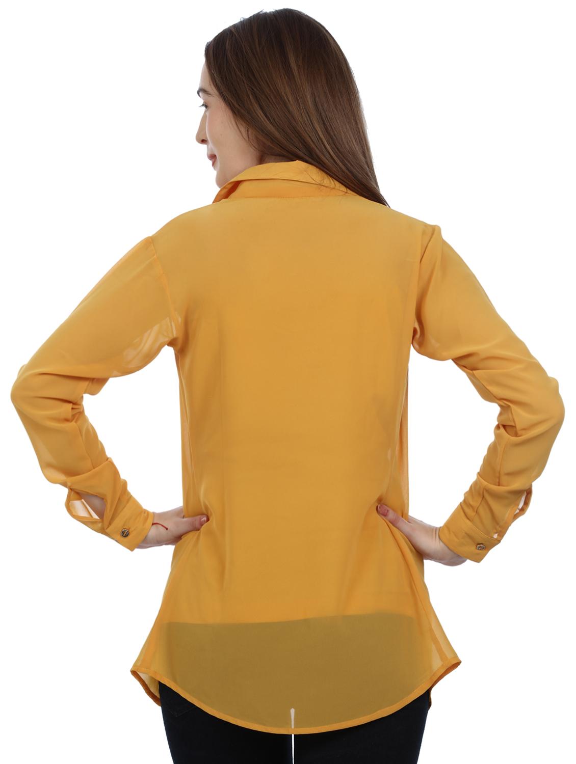 solid sheer shirt with inner - 16326189 - Zoom Image - 3