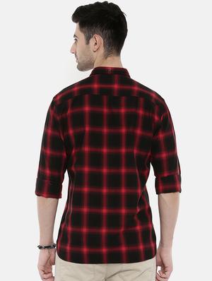 red cotton casual shirt - 16327722 - Standard Image - 3
