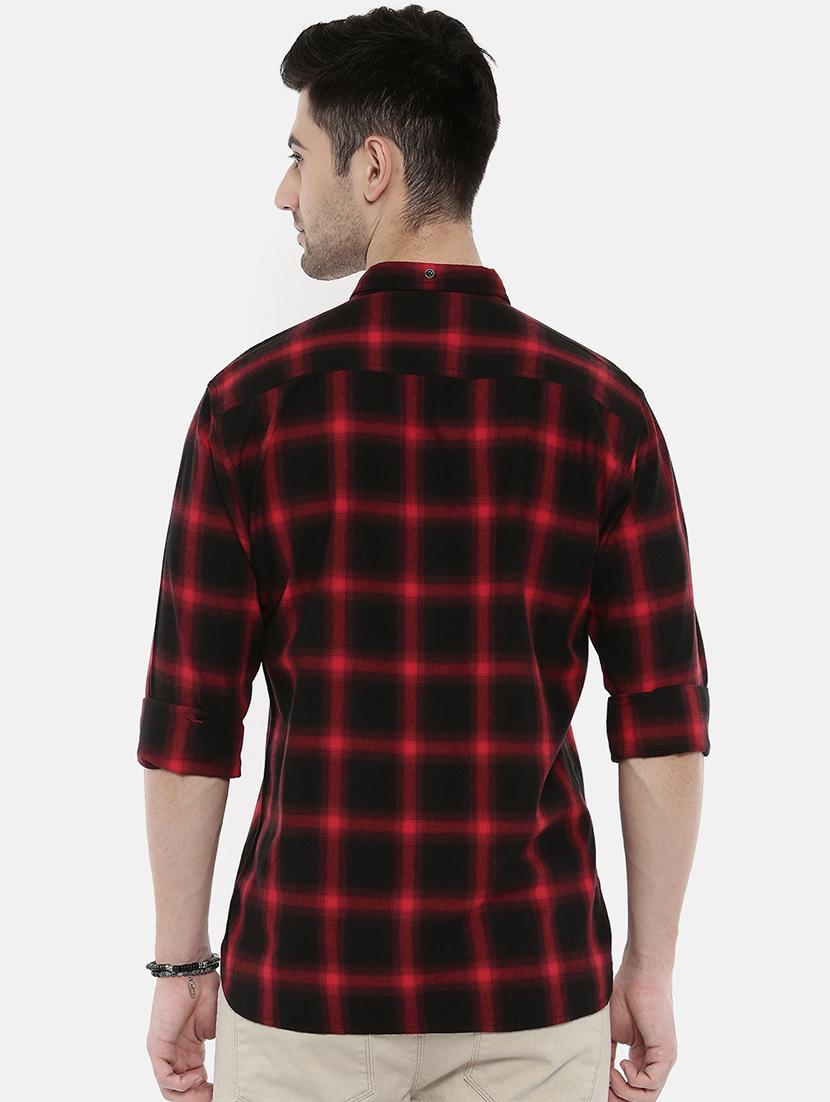 red cotton casual shirt - 16327722 - Zoom Image - 3