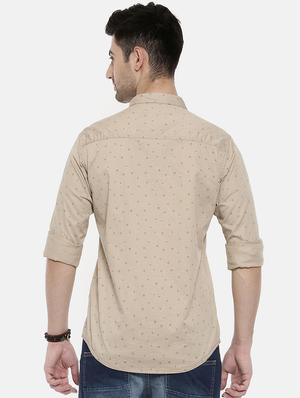 beige printed casual shirt - 16327748 - Standard Image - 3