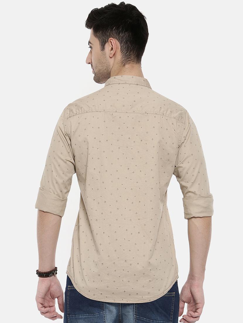 beige printed casual shirt - 16327748 - Zoom Image - 3