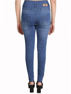 side tape skinny fit jeans - 16327826 - Standard Image - 3