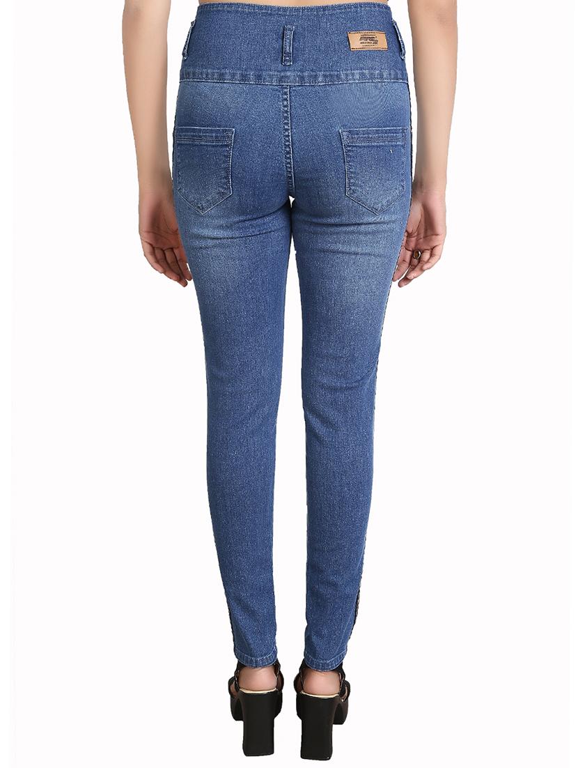 side tape skinny fit jeans - 16327826 - Zoom Image - 3