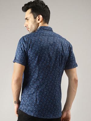 blue floral print casual shirt - 16328489 - Standard Image - 3
