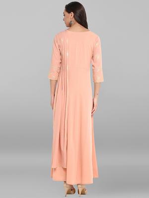 foil printed a-line kurta - 16328760 - Standard Image - 3