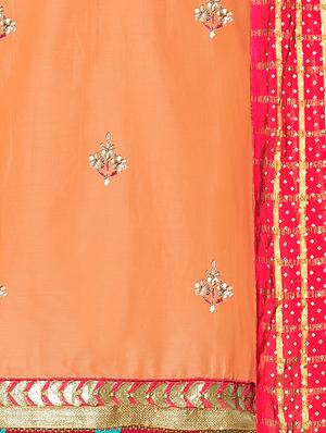 gota patti unstitched churidaar suit - 16329137 - Standard Image - 3
