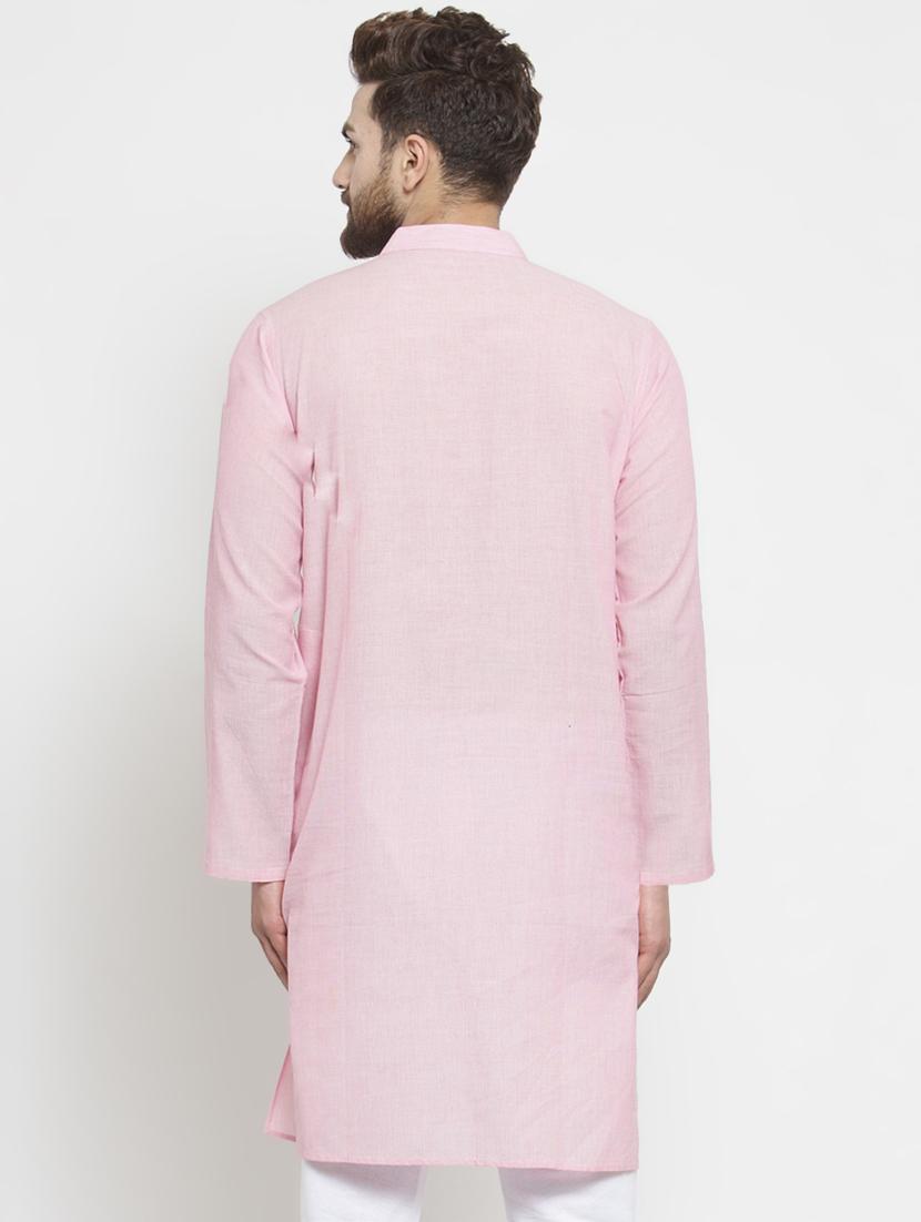pink solid long kurta - 16329219 - Zoom Image - 3