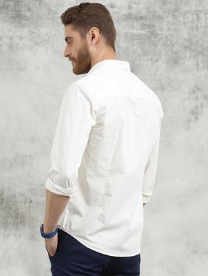 white solid casual shirt - 16329516 - Standard Image - 3