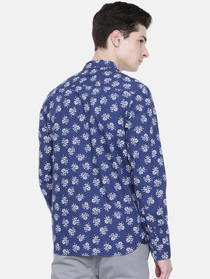 blue floral printed casual shirt - 16329610 - Standard Image - 3