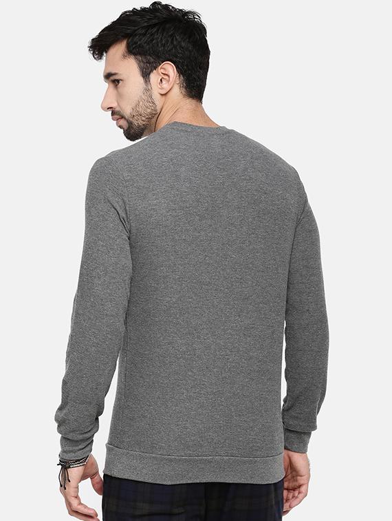 grey solid sweatshirt - 16329621 - Zoom Image - 3
