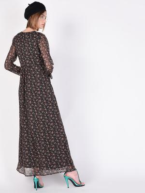 gather detail floral maxi dress - 16329988 - Standard Image - 3