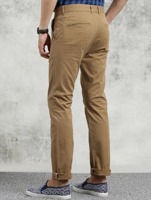 brown solid chinos - 16330090 - Standard Image - 3