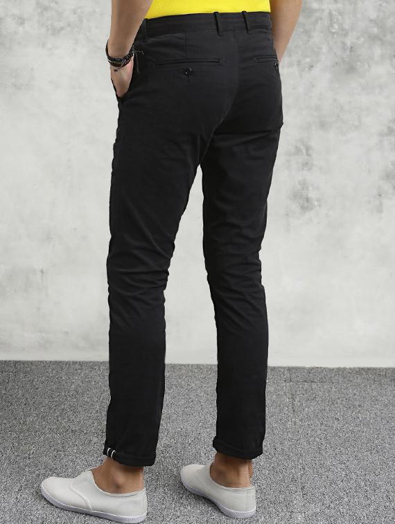 black solid chinos - 16330094 - Zoom Image - 3