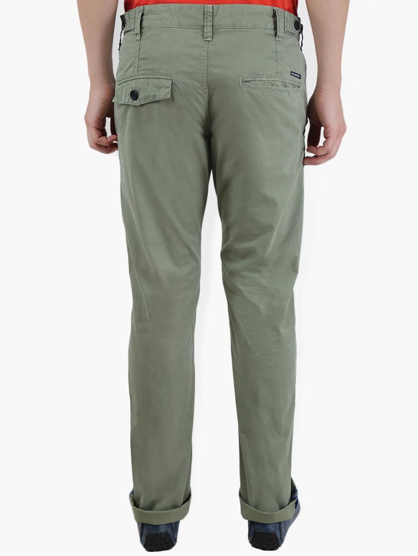green solid chinos - 16330126 - Zoom Image - 3