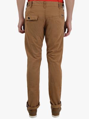 brown solid chinos - 16330128 - Standard Image - 3