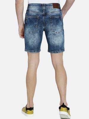blue washed denim shorts - 16330182 - Standard Image - 3