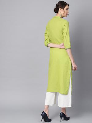 embroidered straight kurta - 16330447 - Standard Image - 3