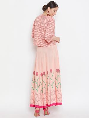 block printed skirt top set - 16330715 - Standard Image - 3
