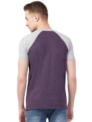 purple color block raglan t-shirt - 16330726 - Standard Image - 3