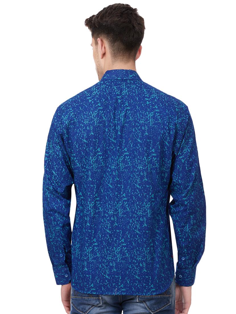 blue cotton casual shirt - 16331049 - Zoom Image - 3