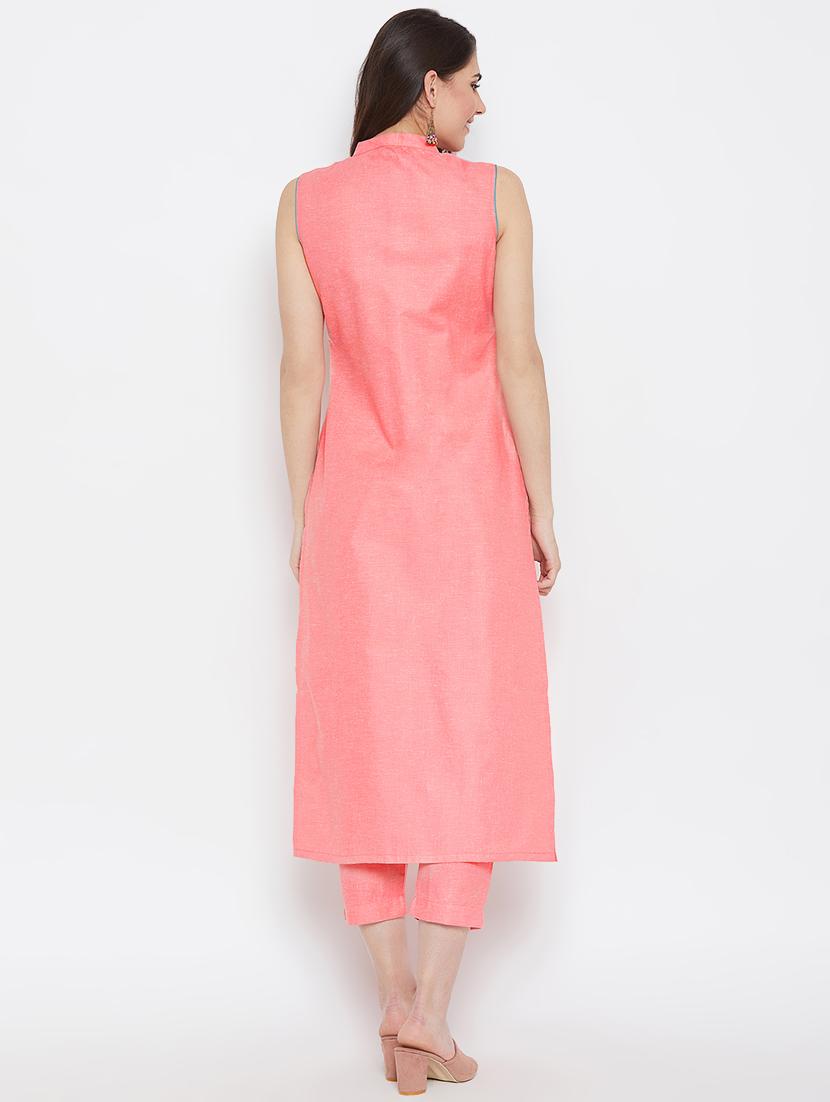 embroidered pastel kurta pant set - 16331196 - Zoom Image - 3
