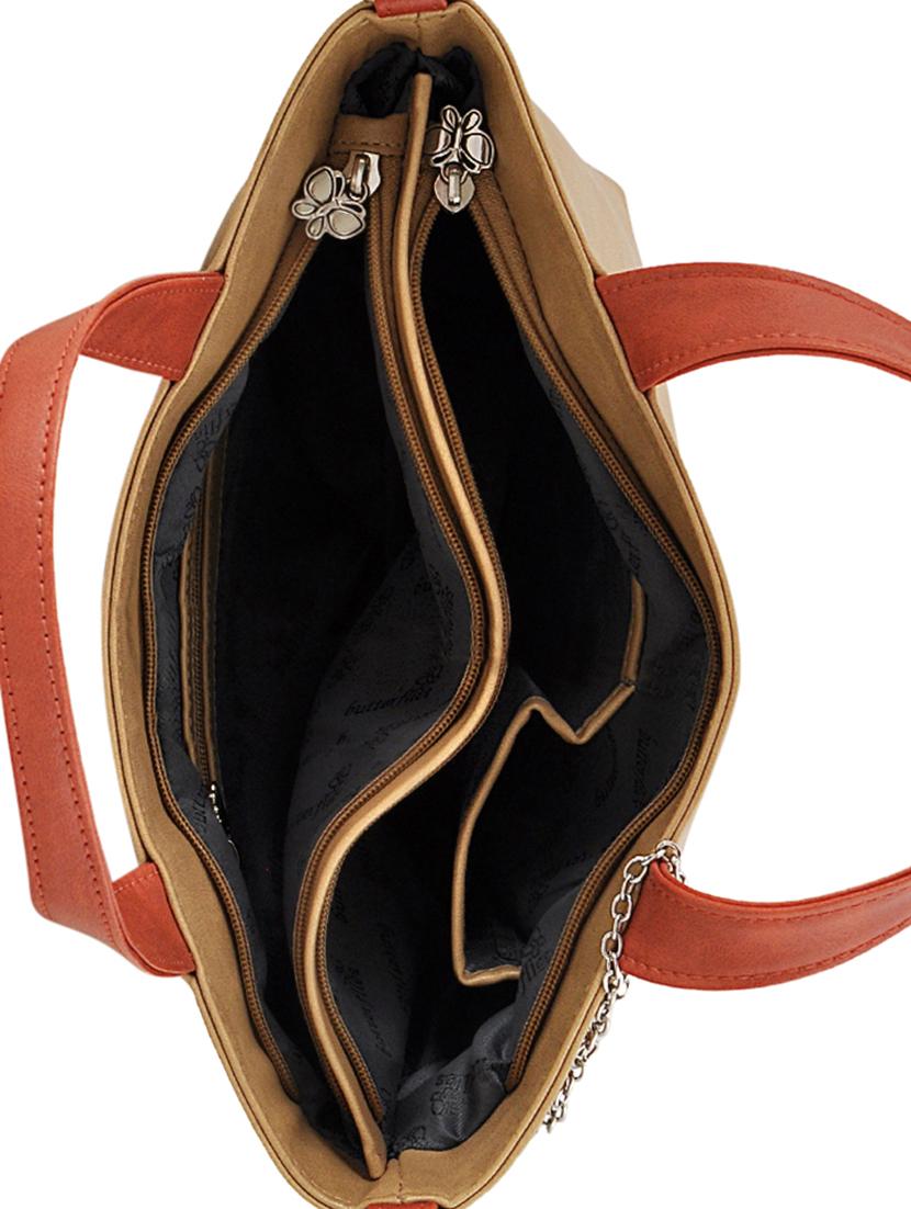 beige leatherette (pu) regular handbag - 16332033 - Zoom Image - 3