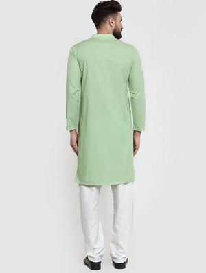green solid asymmetric kurta - 16332329 - Standard Image - 3