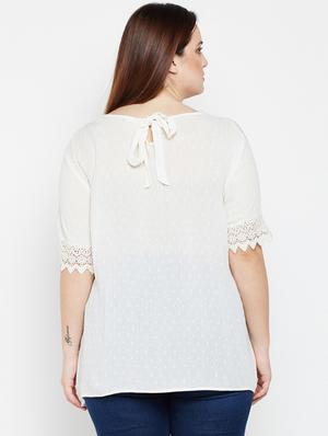 tie back lace detail plus top - 16333042 - Standard Image - 3