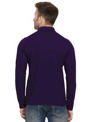 purple solid polo tshirt - 16333367 - Standard Image - 3