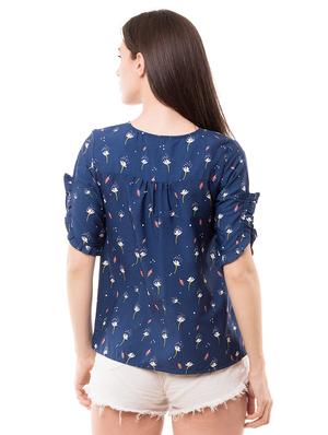 ruffle trim floral top - 16333398 - Standard Image - 3